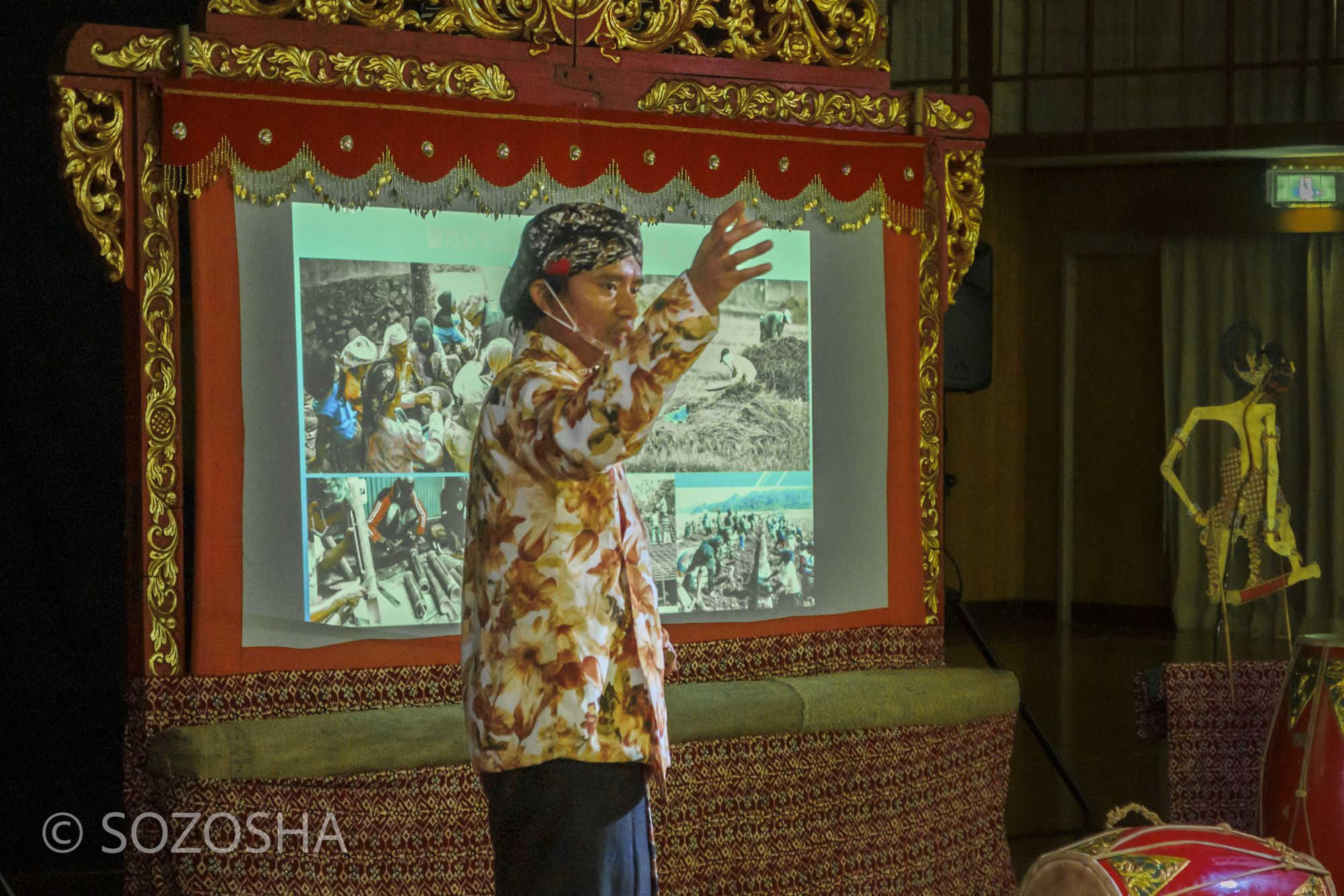 蒲郡おやこ劇場　事前交流　ローフィのインドネシア紹介　インドネシア伝統芸能団ハナジョス「おいしそうなビモ」